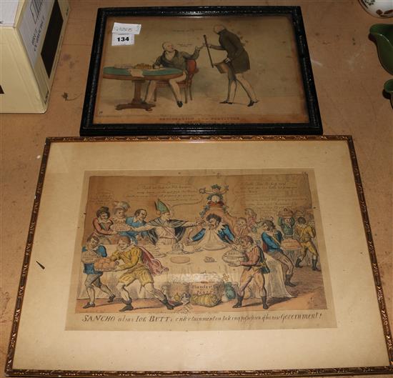 2 18th century political cartoons(-)